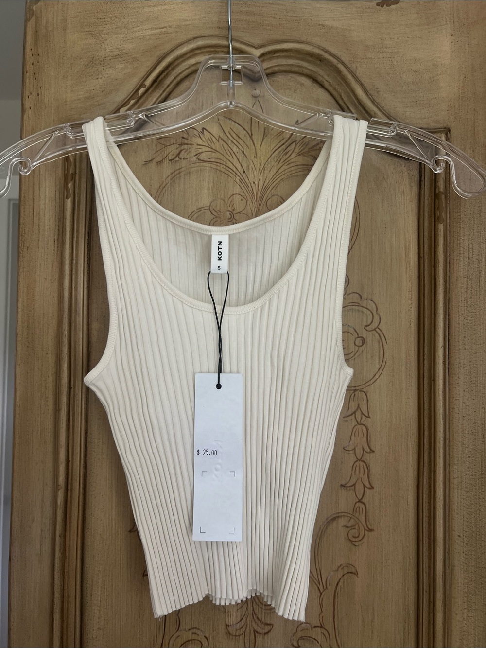 KOTN Ribbed Cream Tank Top